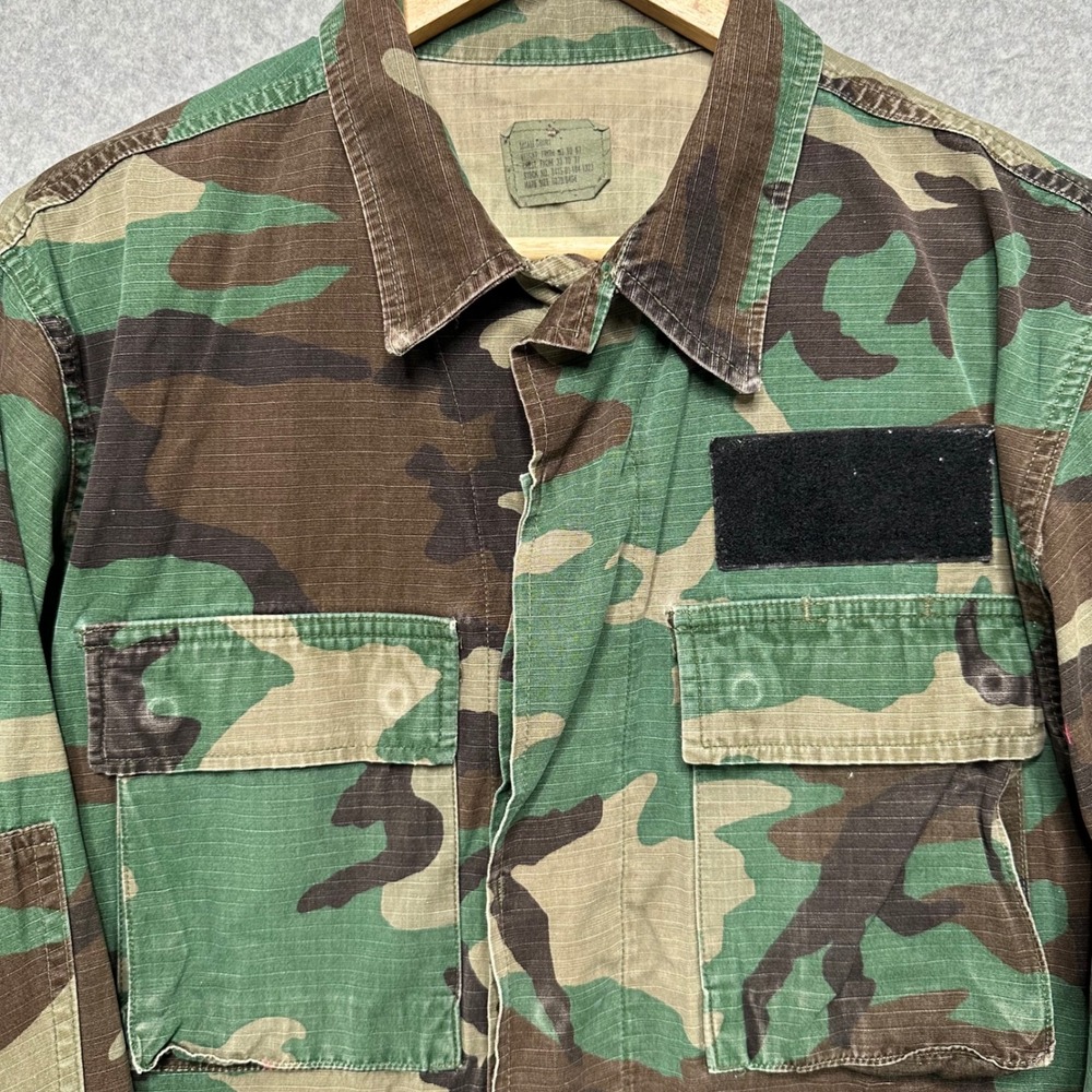 VTG US Military Woodland Camo BDU Field Jacket Ripstop Small Short USAF Faded
